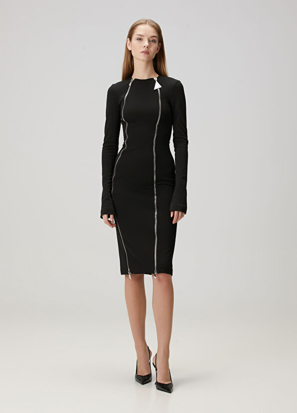 The Attico Asya'nın Fermuarlı Midi Elbisesi - Dizi kıyafeti